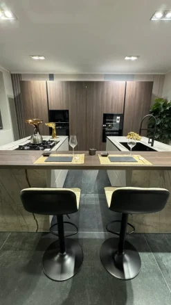 Binova Cucina tortora design con isola Bluna a soli 21900 Euro- Cucine Ad Isola|Cucine Design