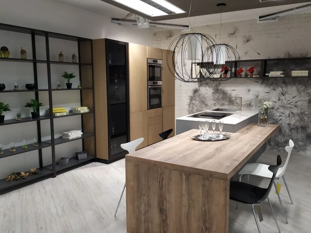 Cucina tortora moderna con penisola Xl in Offerta Outlet Cucine Con Penisola|Cucine Moderne