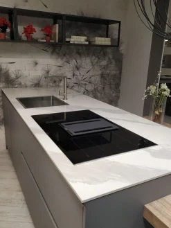 Cucina tortora moderna con penisola Xl in Offerta Outlet Cucine Con Penisola|Cucine Moderne