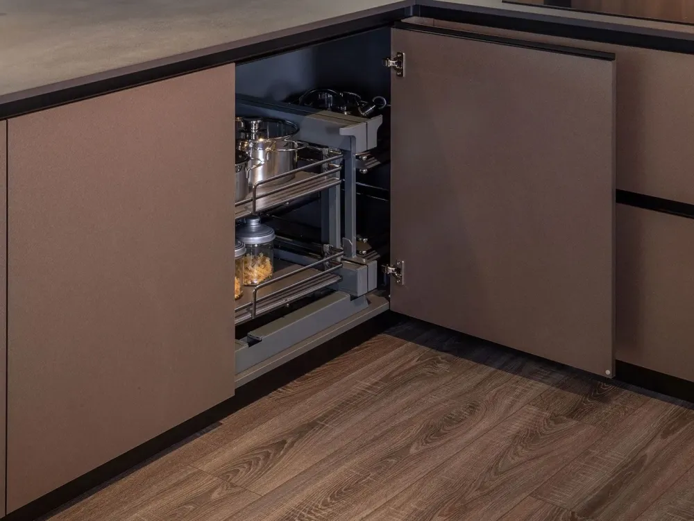 Cucina tortora moderna con penisola Klab 02 outlet a soli 21490 Euro^Diotti.com Online