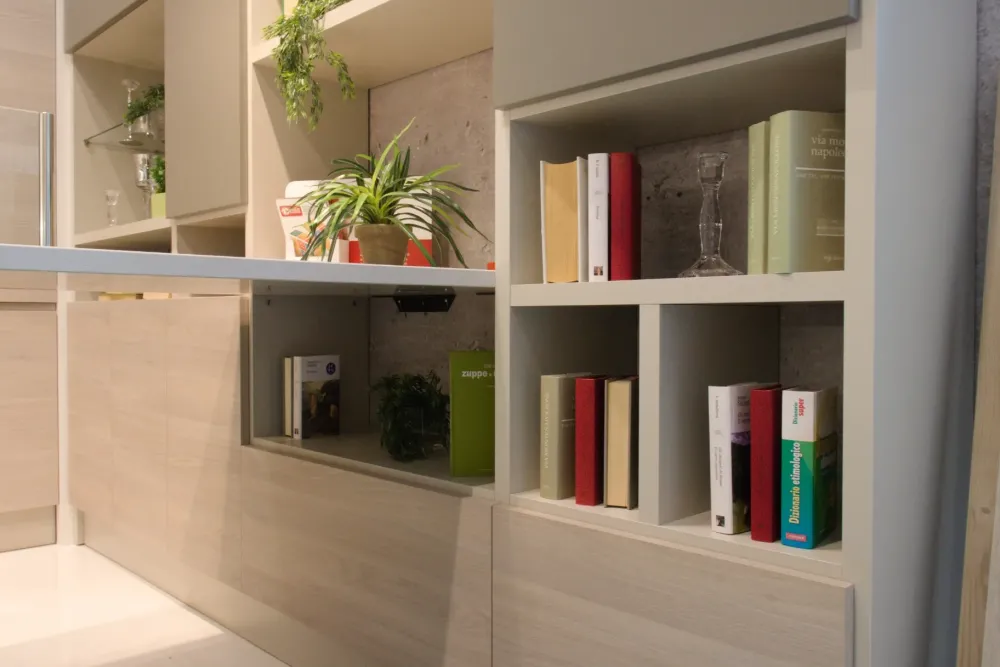 Cucina tortora moderna con penisola Motus^Scavolini New