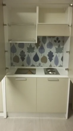 Cucina tortora moderna lineare Cucina monoblocco artica 125 in Offerta Outlet^Artigianale Hot