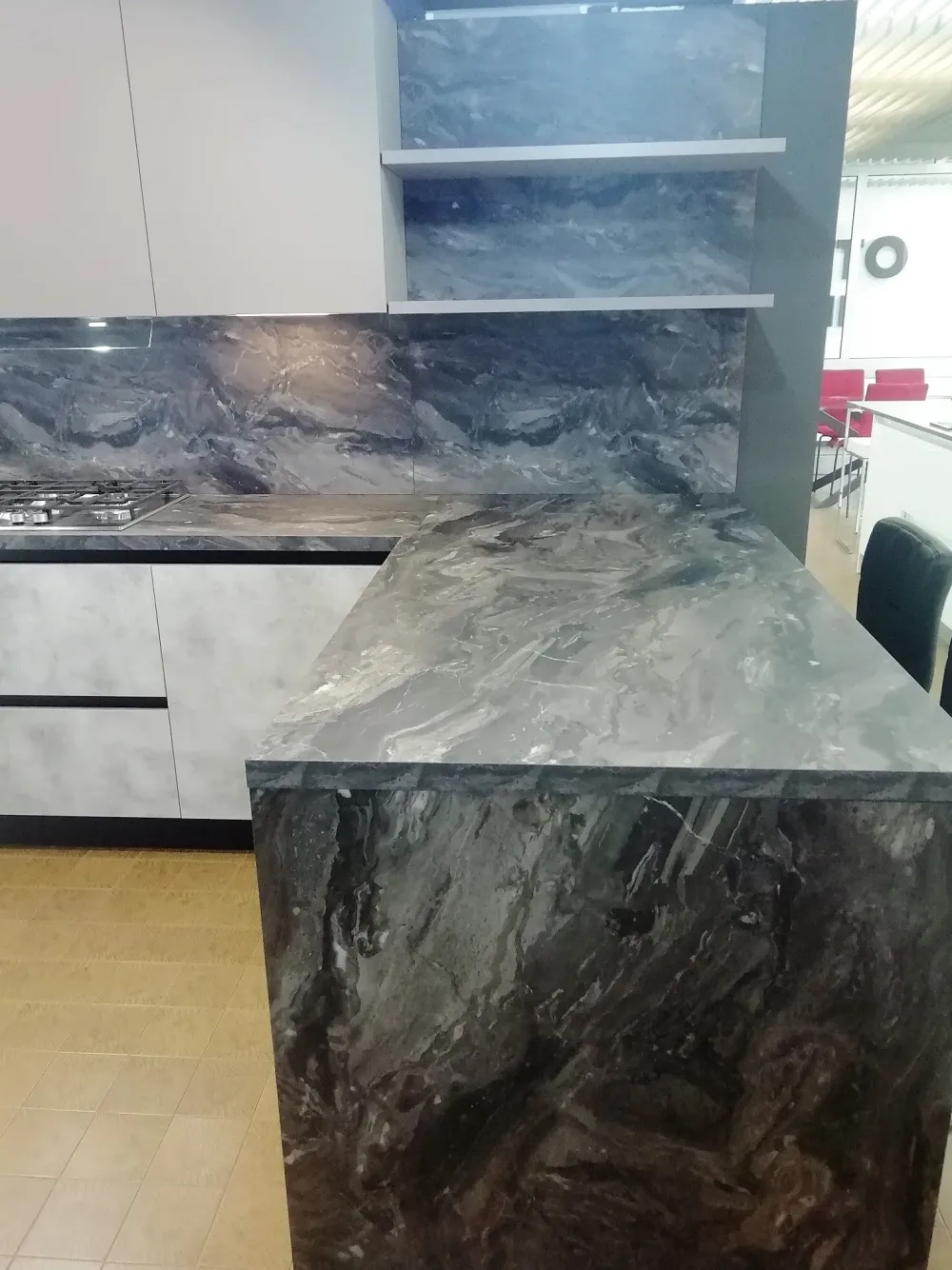 Outlet Cucina Voque moderna tortora ad angolo Cucine Ad Angolo|Cucine Moderne