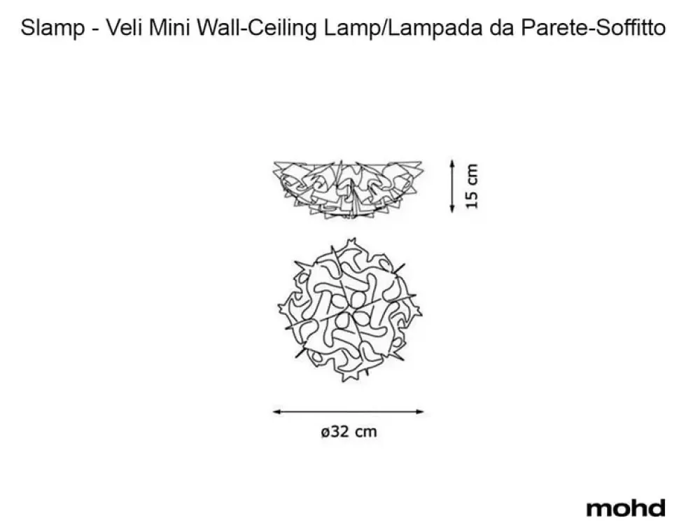 Da soffitto plafoniera stile Moderna Veli mini couture plafoniera in saldo^Slamp Discount