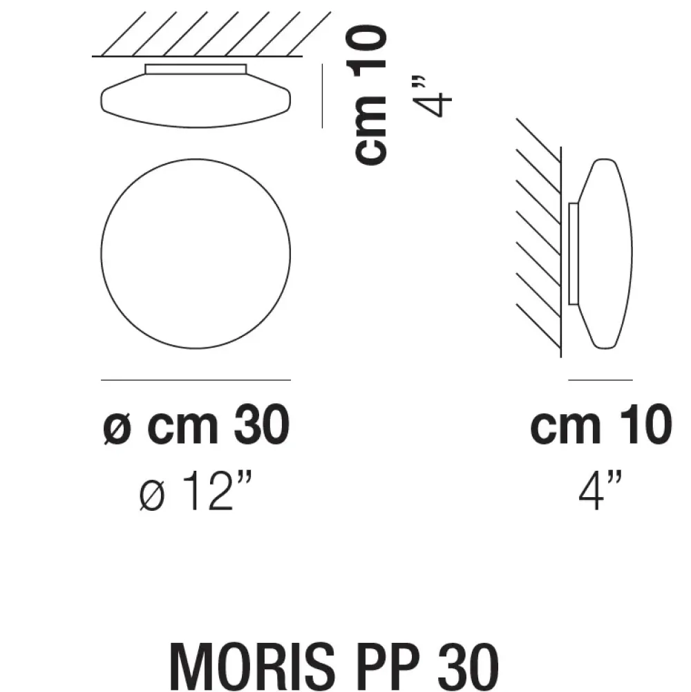 Hot Da soffitto plafoniera Moris pp30 plafoniera in verto soffiato Bianco con forte sconto Plafoniere Da Soffitto