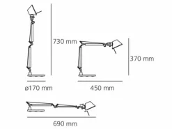 Online Da tavolo stile Moderna A011850 tolomeo micro blu artemide in offerta Lampade Da Tavolo