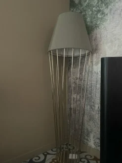 Cantori Da terra Sofia piantana alta paralume corto Oro a prezzi outlet- Lampade Da Terra