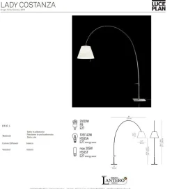 Outlet Da terra in metallo Costanza lady lampada da terra in Offerta Outlet Lampade Da Terra