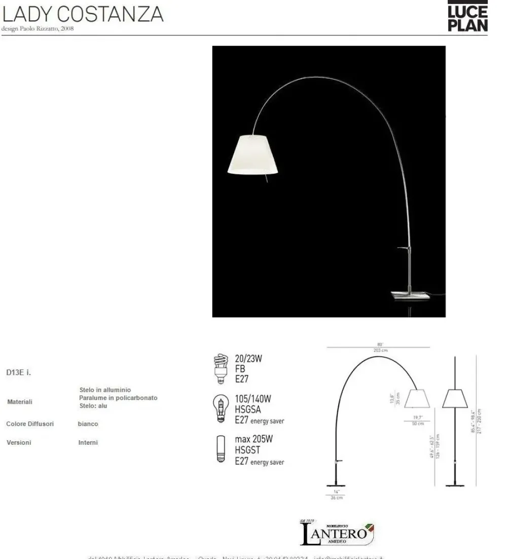 Outlet Da terra in metallo Costanza lady lampada da terra in Offerta Outlet Lampade Da Terra