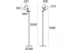 Linea Light Da terra Triedo piantana stilnovo stile Moderna a prezzi outlet- Lampade Da Terra