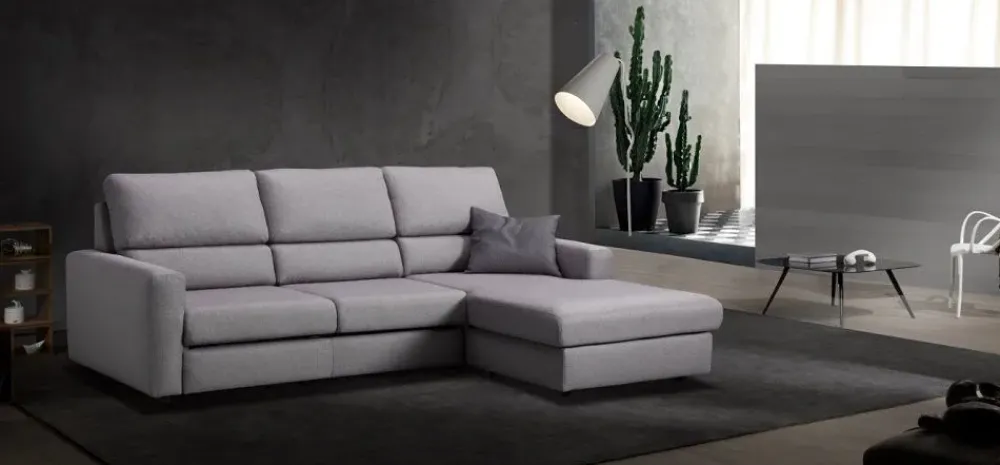 Excò Divani letto con penisola Divano-letto mod.miki con chaise-longue in promo-sconto del 50% a prezzo scontato- Divani
