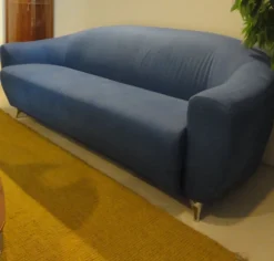 Outlet Divani modello Oriente in microfibra blu scontati del -50% Divani