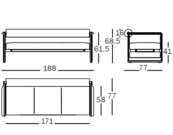 Divano 3 posti a prezzo outlet scontato del 65%. Acquista sull'ecommerce!^Magis