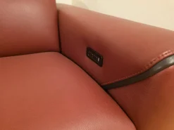 Artigianale Divano 2 posti reclinabile in pelle bordeaux in OFFERTA - 50%- Divani