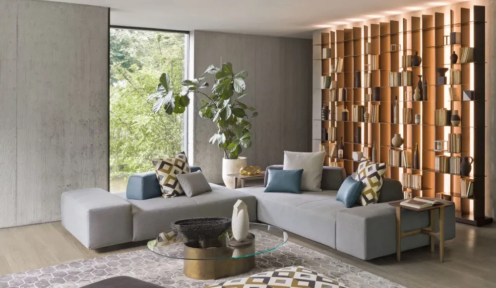 Divano a 3 posti modello Softbench di a prezzo riservato^Flou New