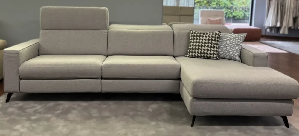 Divano angolare con relax cristofer tessuto in poliuretano in Offerta Outlet^Artigianale New