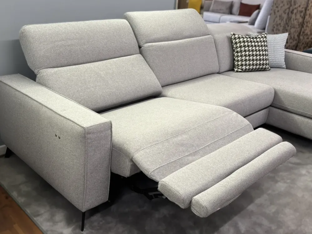 Divano angolare con relax cristofer tessuto in poliuretano in Offerta Outlet^Artigianale New