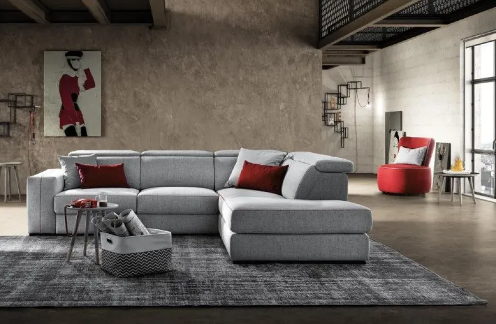 Le Comfort Divano Angolare in Tessuto sfoderabile Astor angolare di- Divani