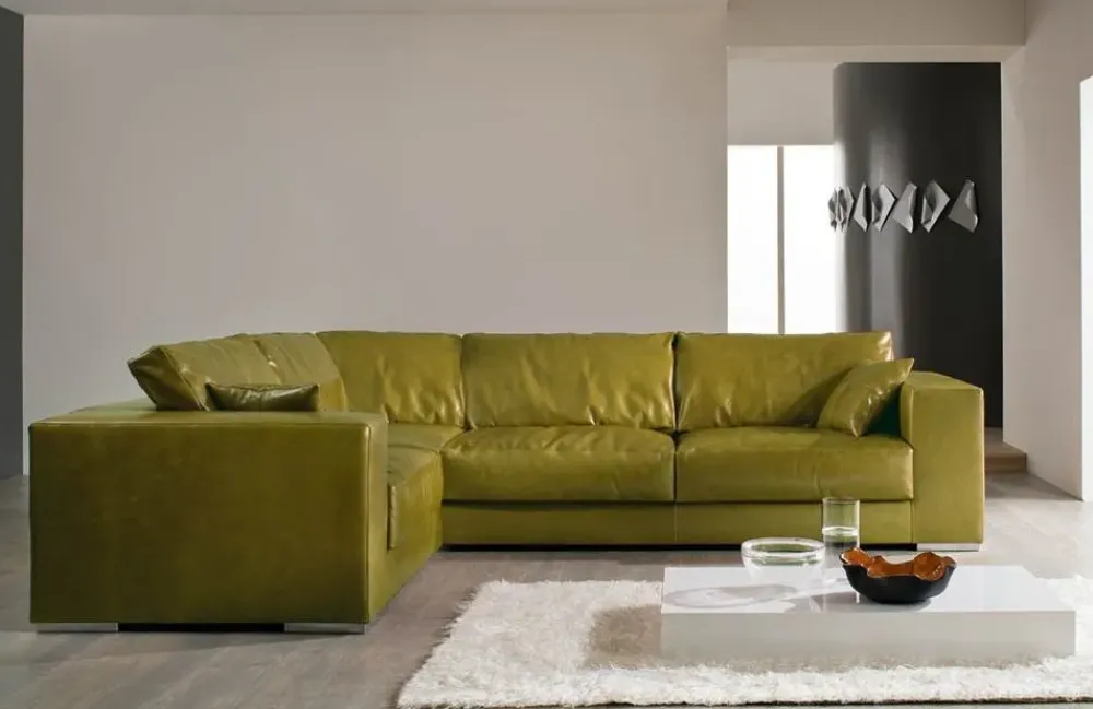 Divano angolare pelle in misto piuma a prezzo scontato^Md work Best