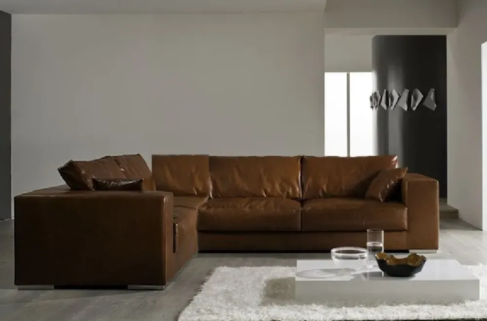 Divano angolare pelle in misto piuma a prezzo scontato^Md work Best