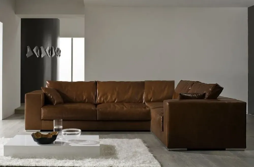 Divano angolare pelle in misto piuma a prezzo scontato^Md work Best