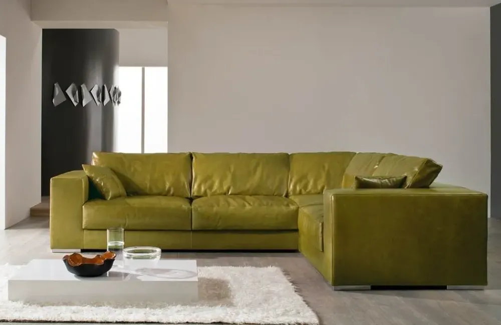 Divano angolare pelle in misto piuma a prezzo scontato^Md work Best