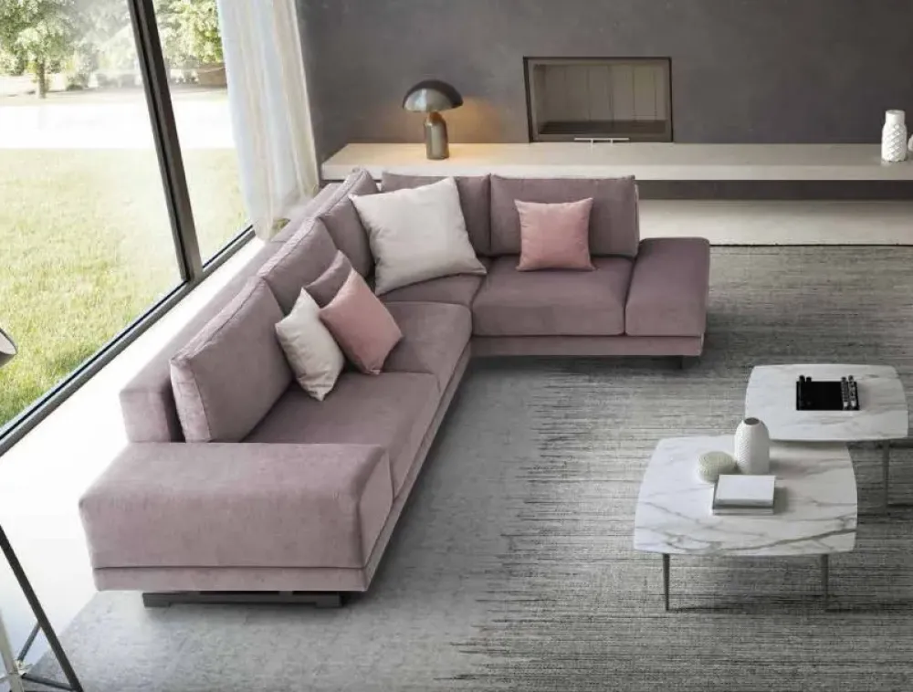 Md work Divano angolare tessuto in misto piuma in Offerta Outlet- Divani