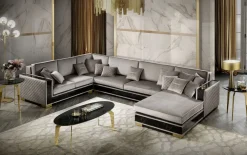 Artigianale Divano angolare tessuto in poliuretano a prezzo Outlet- Divani