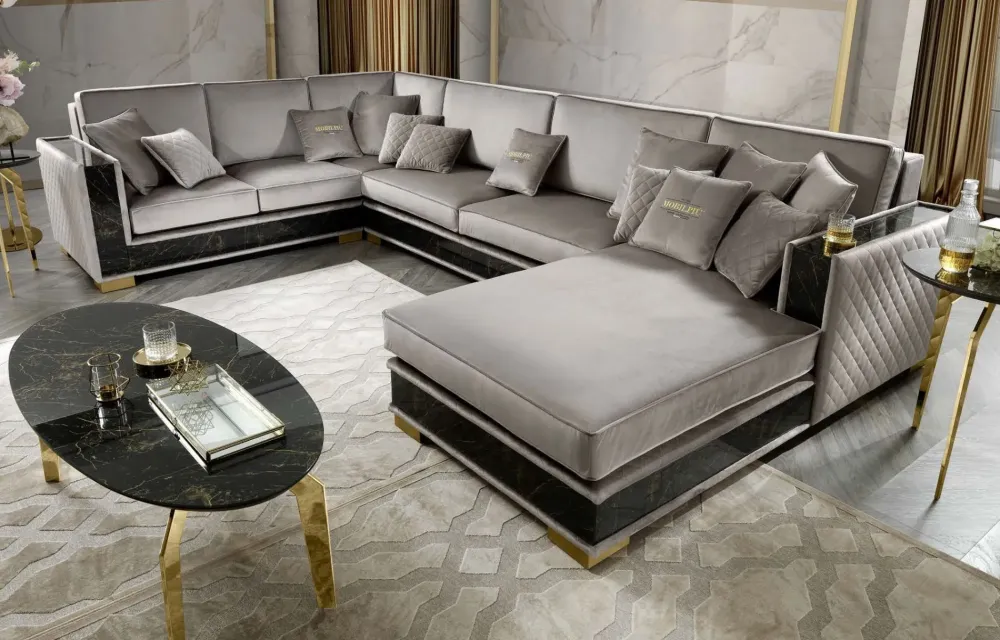 Artigianale Divano angolare tessuto in poliuretano a prezzo Outlet- Divani