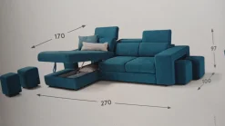 Divano Carlotta chaise longue OUTLET 43% sconto!^Artigianale