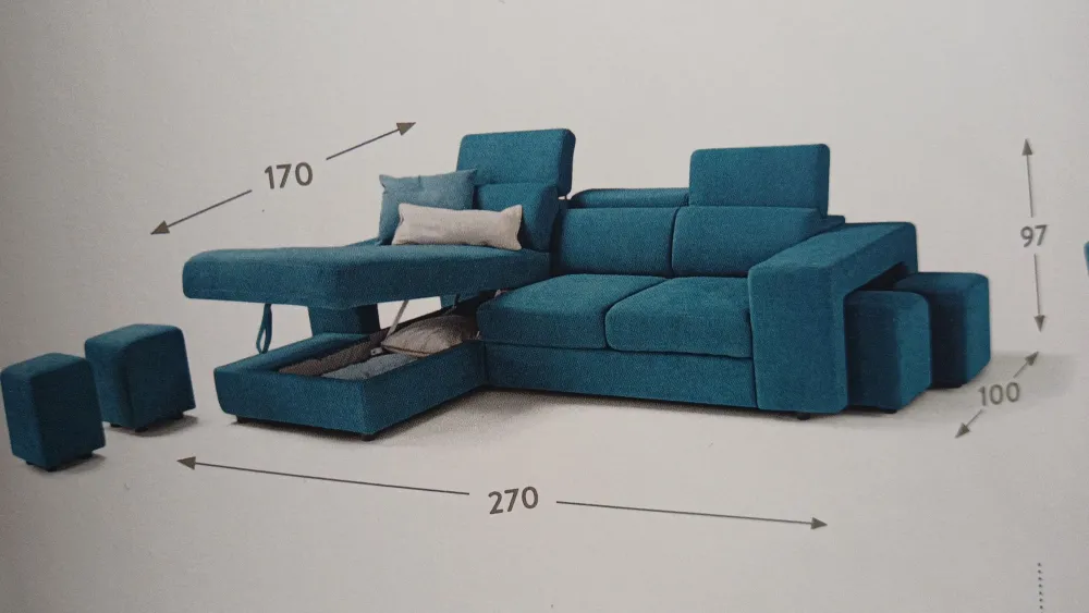 Divano Carlotta chaise longue OUTLET 43% sconto!^Artigianale