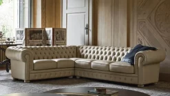 Divano classico pelle Alioth di con sconto del - 30%^Doimo Salotti New