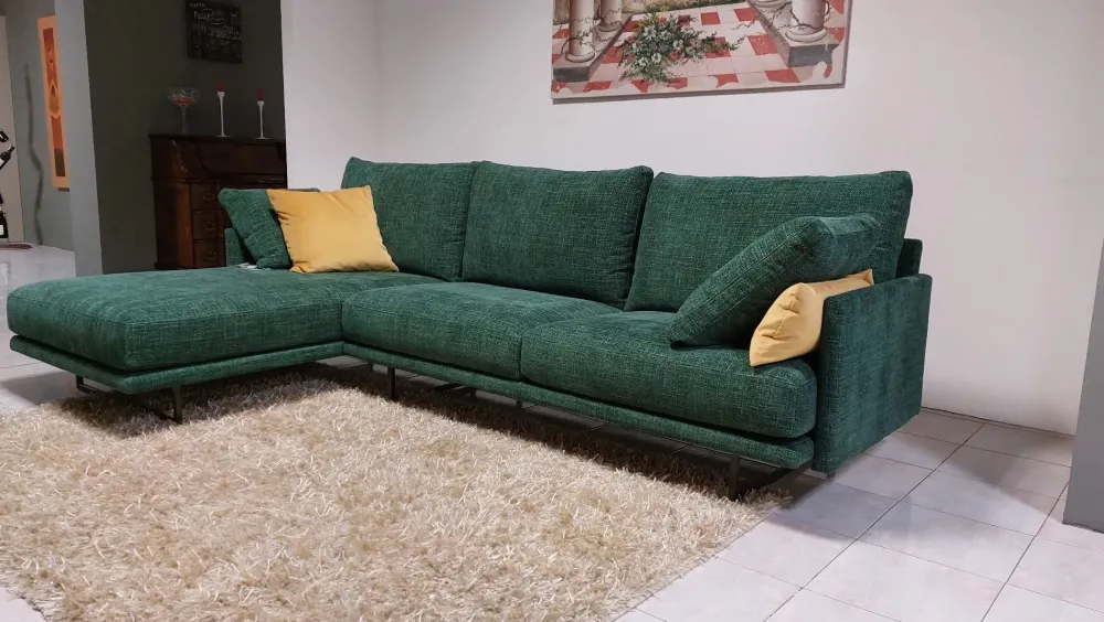 Deas Divano con penisola Lord byron PREZZI OUTLET sconto 50%- Divani