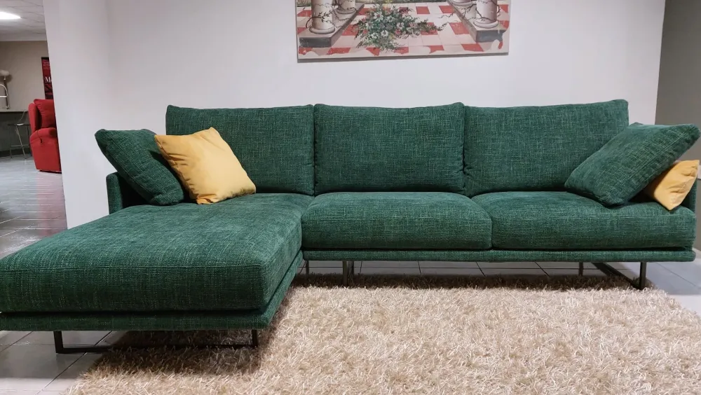 Deas Divano con penisola Lord byron PREZZI OUTLET sconto 50%- Divani