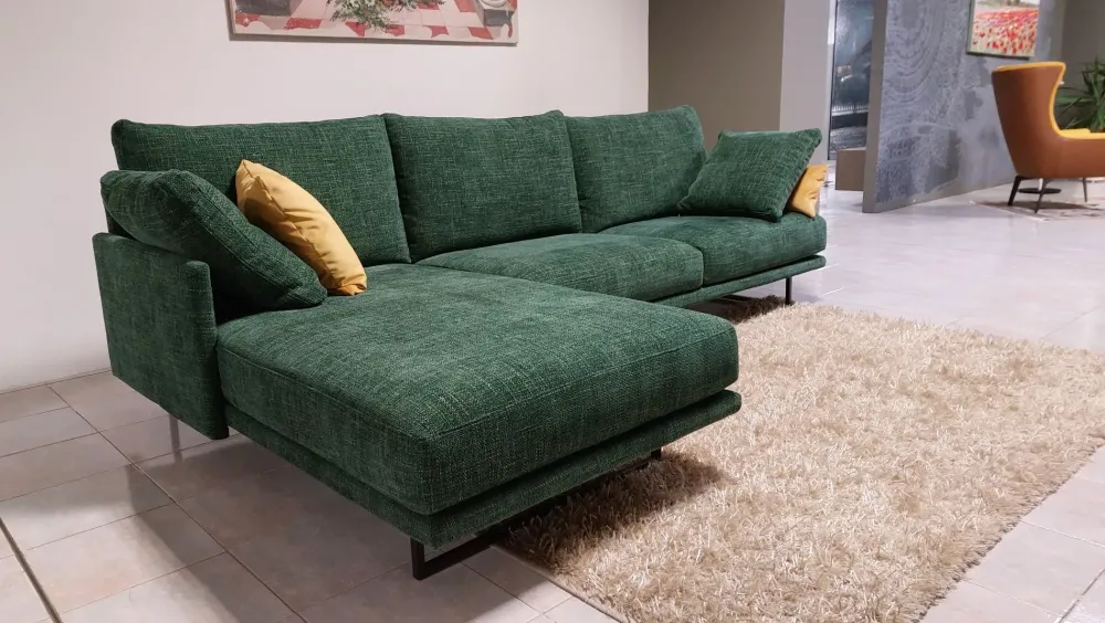 Deas Divano con penisola Lord byron PREZZI OUTLET sconto 50%- Divani