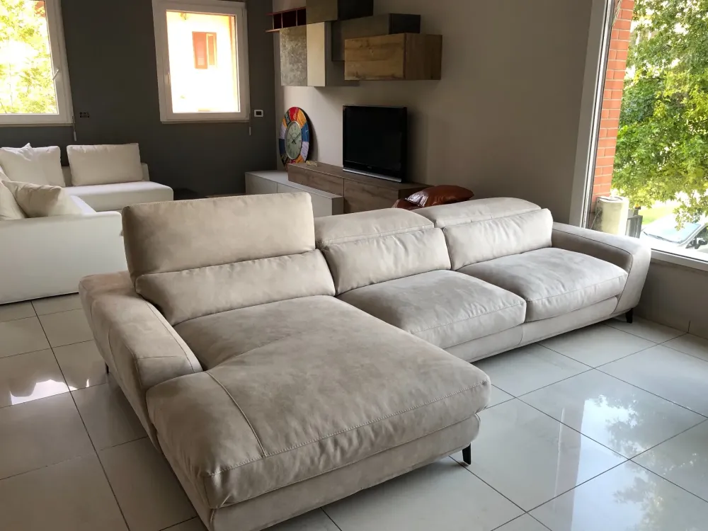 Divano con penisola Denver Crippa divani&letti OFFERTA OUTLET^Crippa Salotti Outlet