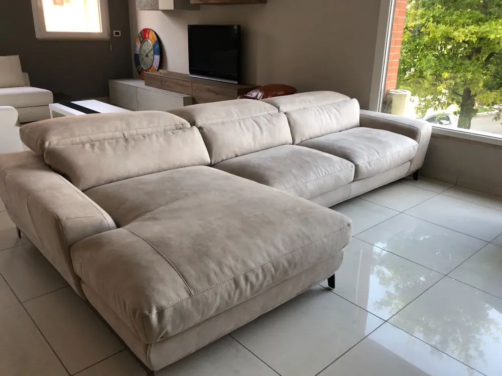 Divano con penisola Denver Crippa divani&letti OFFERTA OUTLET^Crippa Salotti Outlet