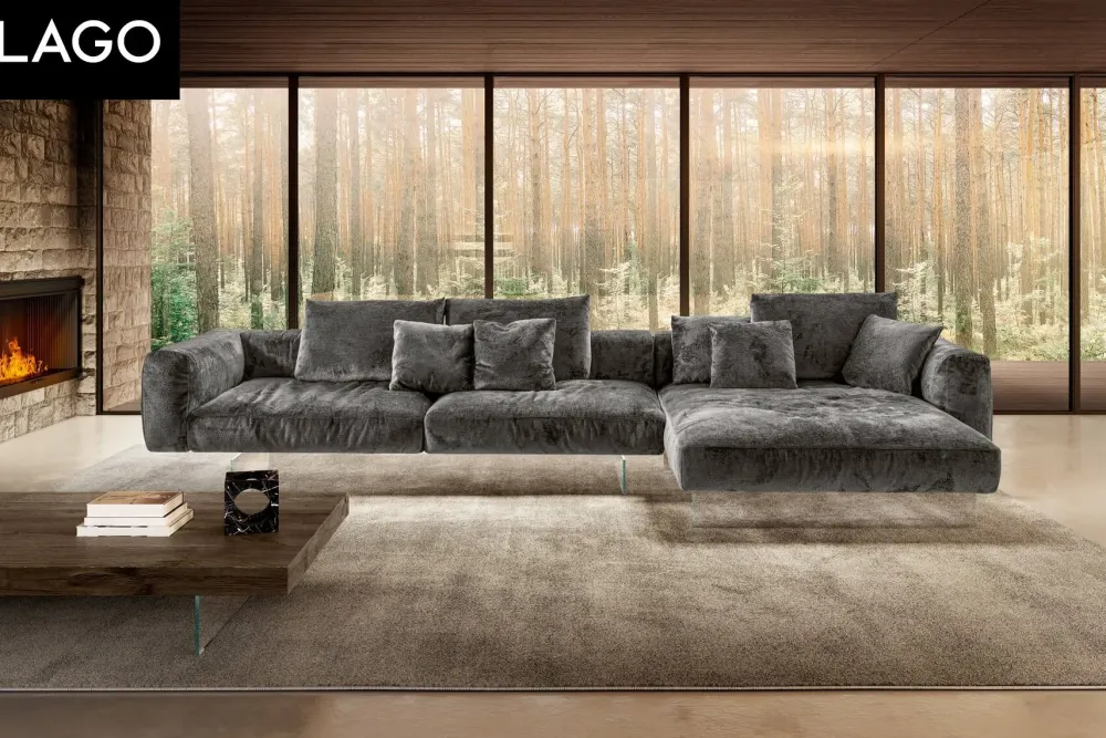 Lago Divano Con penisola Divano air soft 1902 in Offerta Outlet a 9295€- Divani