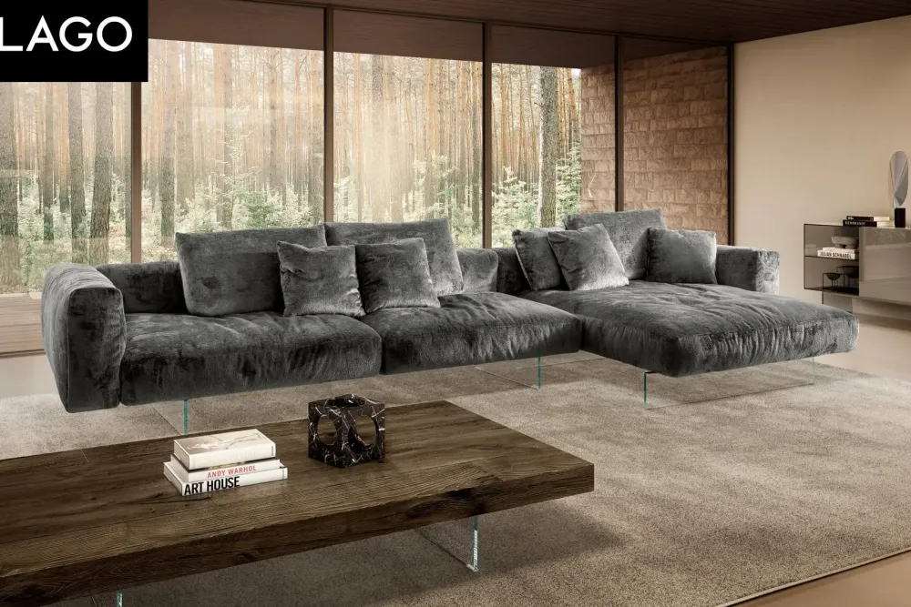 Lago Divano Con penisola Divano air soft 1902 in Offerta Outlet a 9295€- Divani