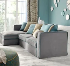 Divano con penisola Divano doppio strato piuma d oca   PREZZI OUTLET^Md work Hot