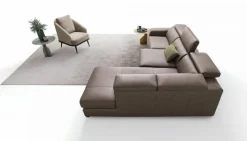 Le Comfort Divano con penisola in Pelle a prezzo ribassato- Divani