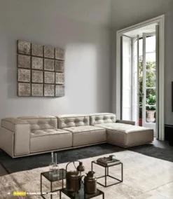 Divano con penisola in Pelle Glamour^Doimo Salotti Online