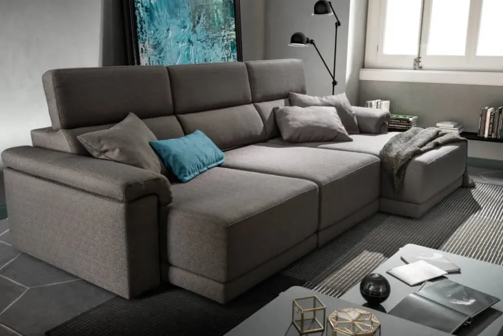 Divano con penisola in stile Design Con seduta estraibile a prezzi convenienti^Samoa Online