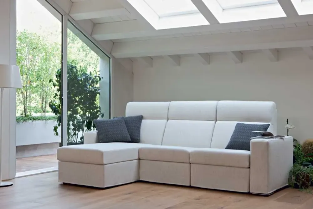 Md work Divano con penisola in stile Design Con movimento relax a prezzi convenienti- Divani