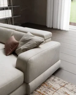 Outlet Divano con penisola in Tessuto Graffiti Divani