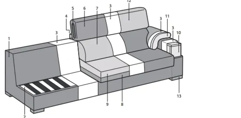 Md work Divano con penisola in Tessuto a prezzo scontato- Divani