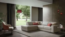 Divano con penisola in Tessuto Robert^Le Comfort New