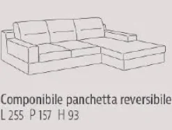 Divano con penisola in Tessuto Qns2^Artigianale New