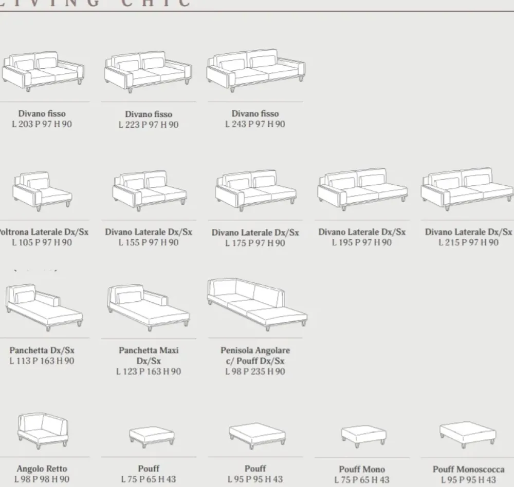 Samoa Divano con penisola in Tessuto a prezzo scontato- Divani