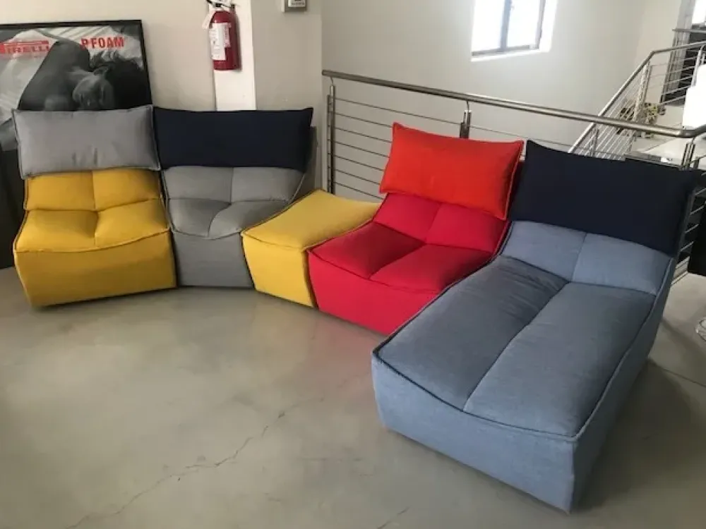 Calia Divano con penisola in Tessuto Hip hop- Divani